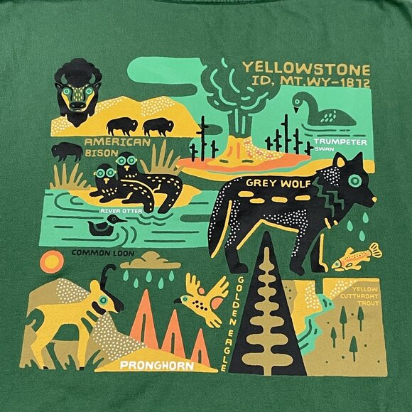 Parks Project Yellowstone T-Shirt Mens XL Green National Park Tee - Picture 6 of 6